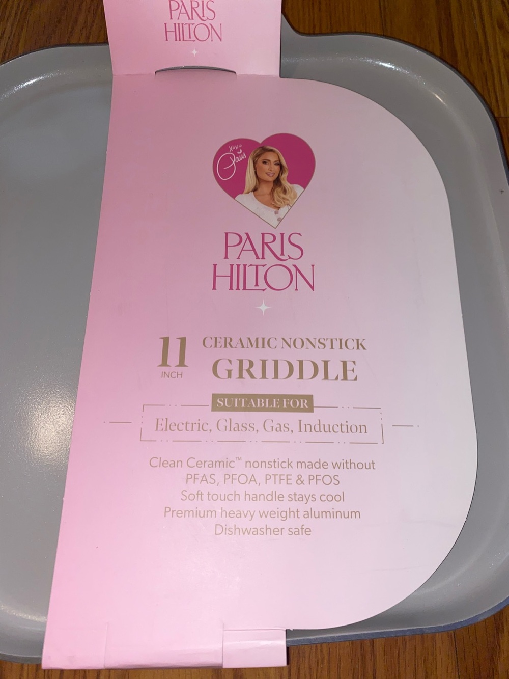 NWT | Paris Hilton | 11 Inch Ceramic Nonstick Griddle Pan | Pink - Picture 2 of 13